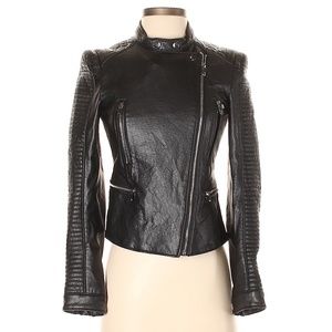 Zara Basic Faux Leather Jacket XS NWOT